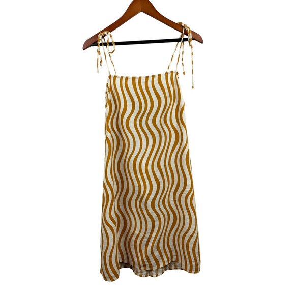 Womens Striped Sleeveless Midi Dress With Tie-Strap & Back Cutout - Picture 4 of 10